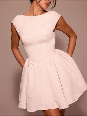 HOUSE OF CB 'Enchant' White Open Back Mini Dress NWOT